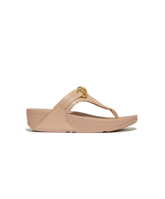 FItFlop Lulu Chunky Snaffle Leather Toe Post Classic Beige