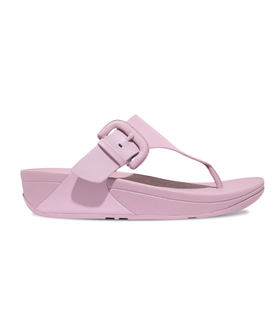 FitFlop Lulu Covered Buckle Raw Edge Leather Toe Thong Wild Lilac