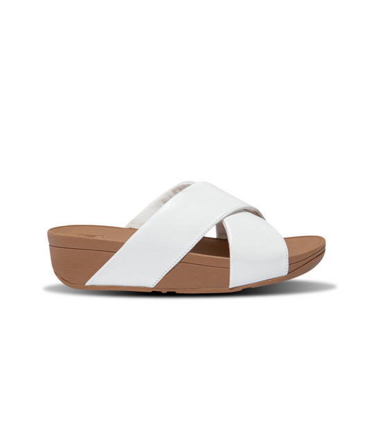 FitFlop Lulu Cross Slide Sandals - White